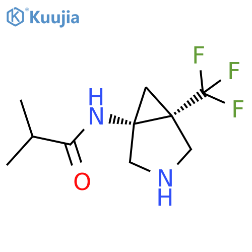 rac-2-methyl-N-[(1R,5R)-5-(trifluoromethyl)-3-azabicyclo[3.1.0]hexan-1-yl]propanamide structure