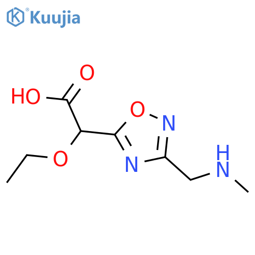 2-Ethoxy-2-{3-[(methylamino)methyl]-1,2,4-oxadiazol-5-yl}acetic acid structure