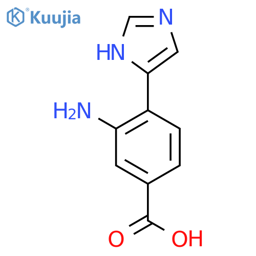 3-amino-4-(1H-imidazol-4-yl)benzoic acid structure