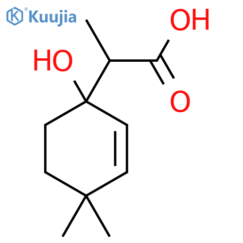2-(1-Hydroxy-4,4-dimethylcyclohex-2-en-1-yl)propanoic acid structure