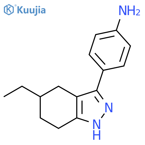 4-(5-ethyl-4,5,6,7-tetrahydro-1H-indazol-3-yl)aniline structure