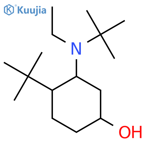 4-Tert-butyl-3-[tert-butyl(ethyl)amino]cyclohexan-1-ol structure