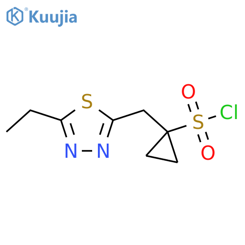 1-(5-ethyl-1,3,4-thiadiazol-2-yl)methylcyclopropane-1-sulfonyl chloride structure
