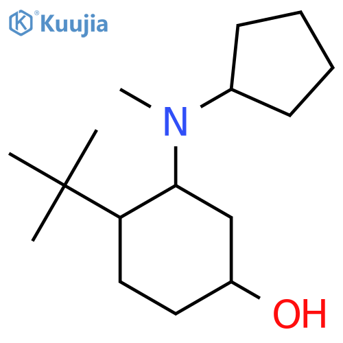 4-Tert-butyl-3-[cyclopentyl(methyl)amino]cyclohexan-1-ol structure