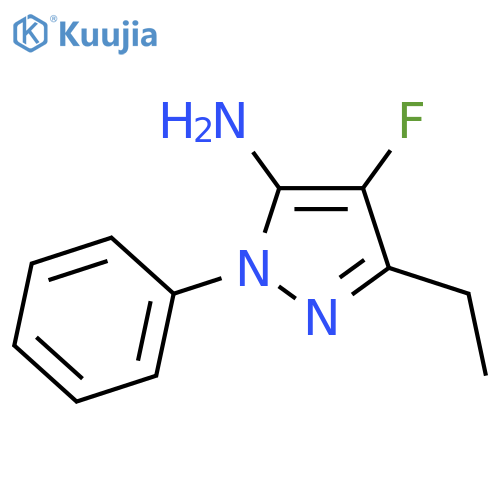 3-ethyl-4-fluoro-1-phenyl-1H-pyrazol-5-amine structure