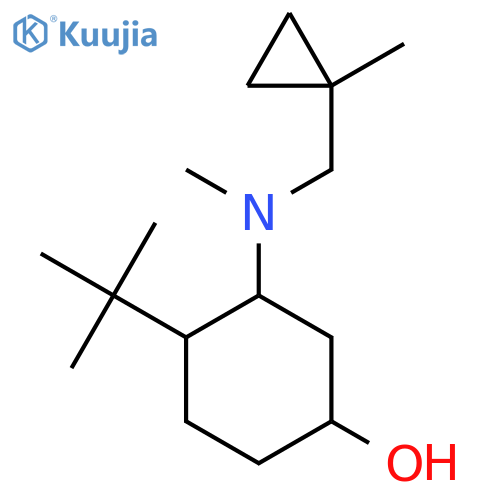 4-Tert-butyl-3-{methyl[(1-methylcyclopropyl)methyl]amino}cyclohexan-1-ol structure