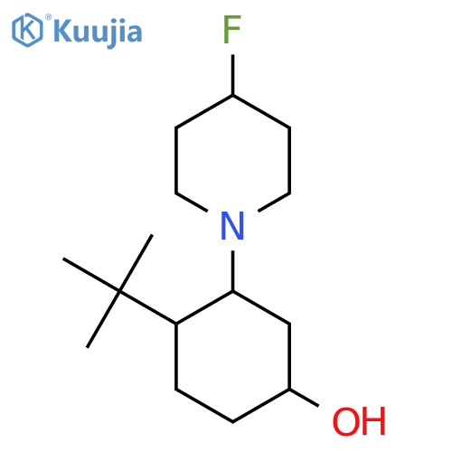 4-Tert-butyl-3-(4-fluoropiperidin-1-yl)cyclohexan-1-ol structure