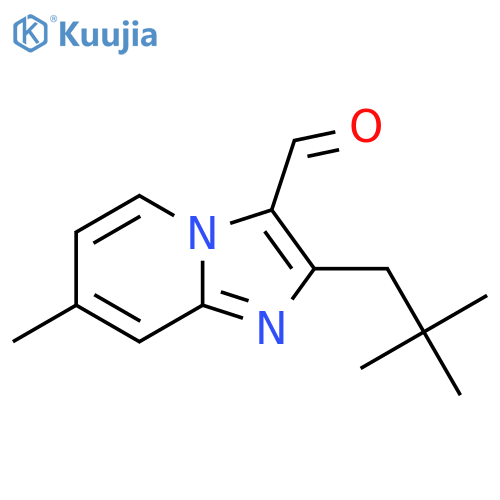 2-(2,2-dimethylpropyl)-7-methylimidazo1,2-apyridine-3-carbaldehyde structure