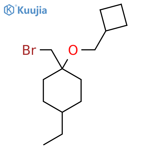 1-(Bromomethyl)-1-(cyclobutylmethoxy)-4-ethylcyclohexane structure