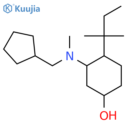 3-[(Cyclopentylmethyl)(methyl)amino]-4-(2-methylbutan-2-yl)cyclohexan-1-ol structure