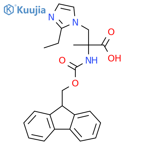 3-(2-ethyl-1H-imidazol-1-yl)-2-({(9H-fluoren-9-yl)methoxycarbonyl}amino)-2-methylpropanoic acid structure