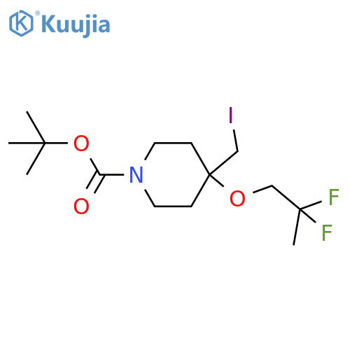 tert-butyl 4-(2,2-difluoropropoxy)-4-(iodomethyl)piperidine-1-carboxylate structure