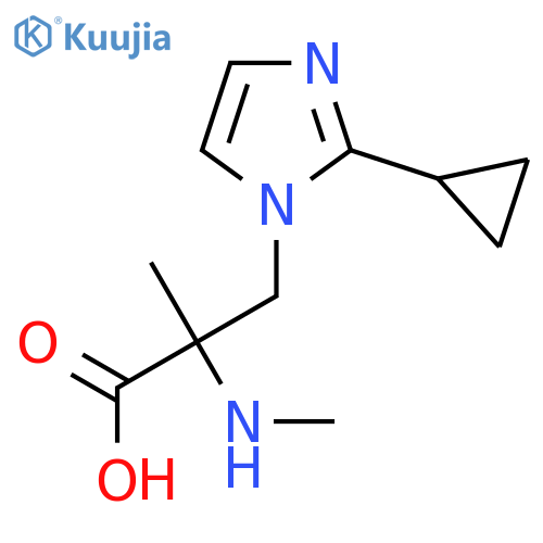 3-(2-cyclopropyl-1H-imidazol-1-yl)-2-methyl-2-(methylamino)propanoic acid structure