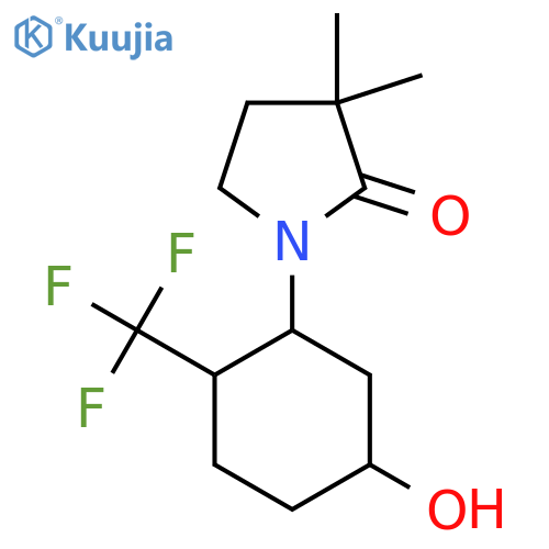 1-[5-Hydroxy-2-(trifluoromethyl)cyclohexyl]-3,3-dimethylpyrrolidin-2-one structure