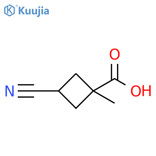 3-cyano-1-methylcyclobutane-1-carboxylic acid structure