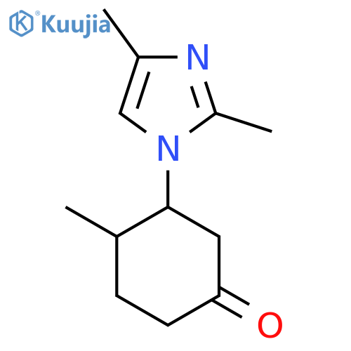 3-(2,4-dimethyl-1H-imidazol-1-yl)-4-methylcyclohexan-1-one structure