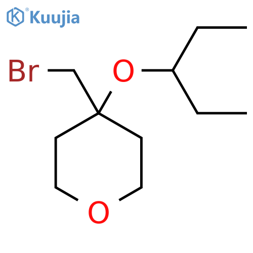 4-(bromomethyl)-4-(pentan-3-yloxy)oxane structure