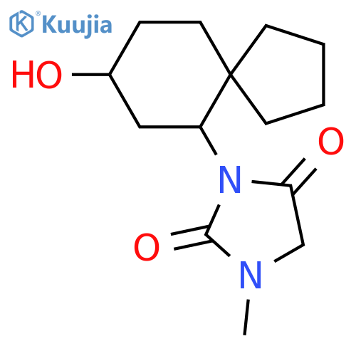 3-{8-Hydroxyspiro[4.5]decan-6-yl}-1-methylimidazolidine-2,4-dione structure