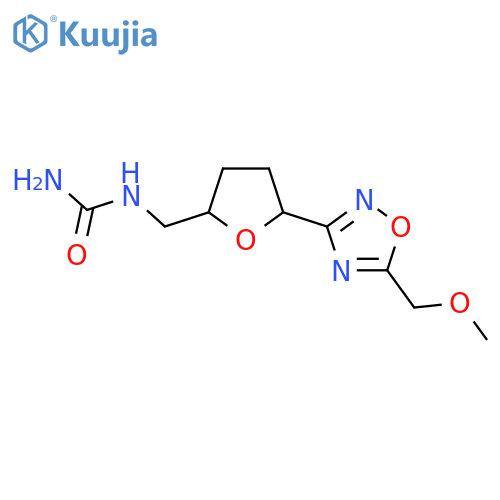 ({5-[5-(Methoxymethyl)-1,2,4-oxadiazol-3-yl]oxolan-2-yl}methyl)urea structure