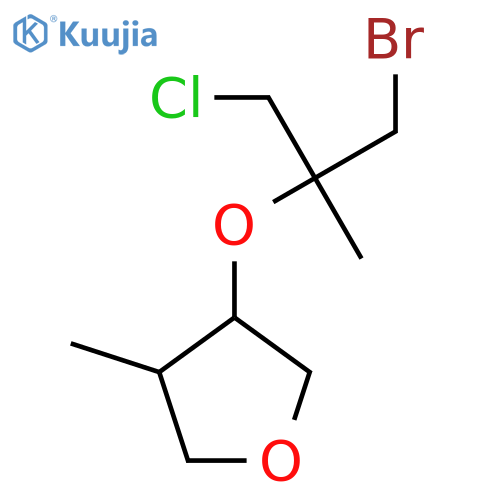 3-(1-bromo-3-chloro-2-methylpropan-2-yl)oxy-4-methyloxolane structure