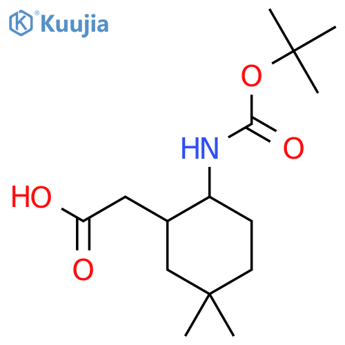 2-(2-{[(Tert-butoxy)carbonyl]amino}-5,5-dimethylcyclohexyl)acetic acid structure