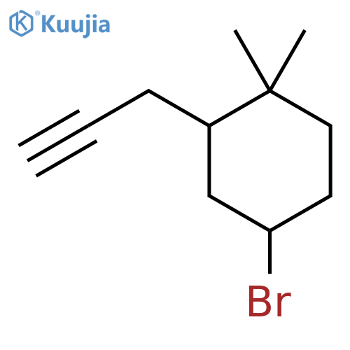 4-Bromo-1,1-dimethyl-2-(prop-2-yn-1-yl)cyclohexane structure