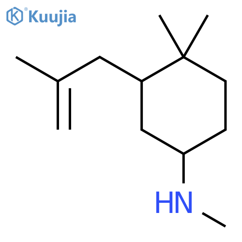 N,4,4-trimethyl-3-(2-methylprop-2-en-1-yl)cyclohexan-1-amine structure