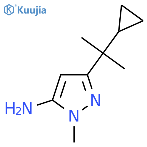 3-(2-cyclopropylpropan-2-yl)-1-methyl-1H-pyrazol-5-amine structure
