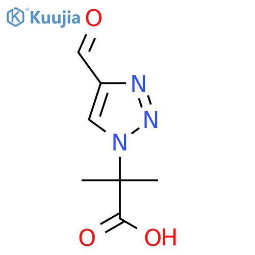 2-(4-formyl-1H-1,2,3-triazol-1-yl)-2-methylpropanoic acid structure