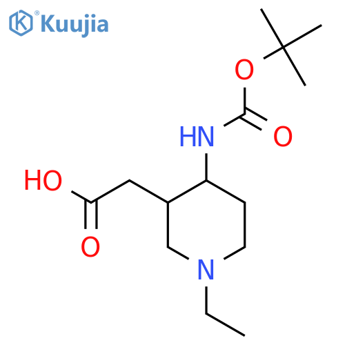 2-(4-{[(Tert-butoxy)carbonyl]amino}-1-ethylpiperidin-3-yl)acetic acid structure