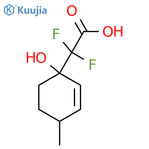2,2-Difluoro-2-(1-hydroxy-4-methylcyclohex-2-en-1-yl)acetic acid structure