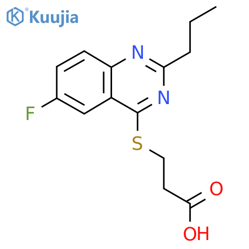 3-[(6-Fluoro-2-propylquinazolin-4-yl)sulfanyl]propanoic acid structure
