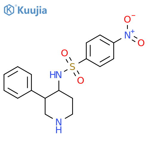 4-nitro-N-(3-phenylpiperidin-4-yl)benzene-1-sulfonamide structure