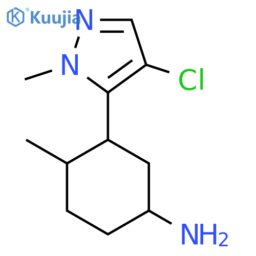 3-(4-chloro-1-methyl-1H-pyrazol-5-yl)-4-methylcyclohexan-1-amine structure