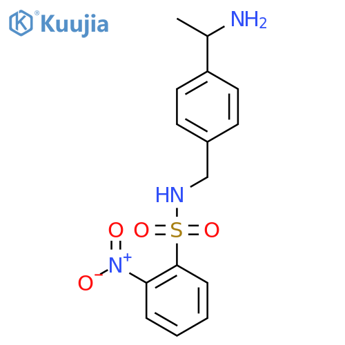 N-{[4-(1-aminoethyl)phenyl]methyl}-2-nitrobenzene-1-sulfonamide structure