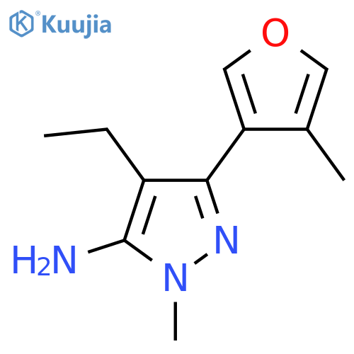 4-ethyl-1-methyl-3-(4-methylfuran-3-yl)-1H-pyrazol-5-amine structure