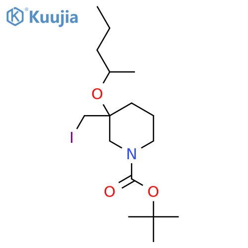 tert-butyl 3-(iodomethyl)-3-(pentan-2-yloxy)piperidine-1-carboxylate structure