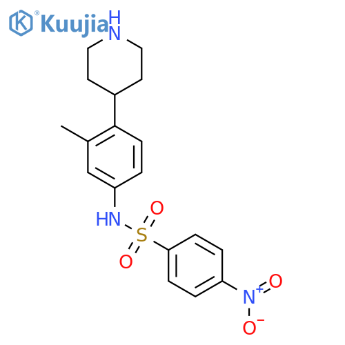 N-[3-methyl-4-(piperidin-4-yl)phenyl]-4-nitrobenzene-1-sulfonamide structure