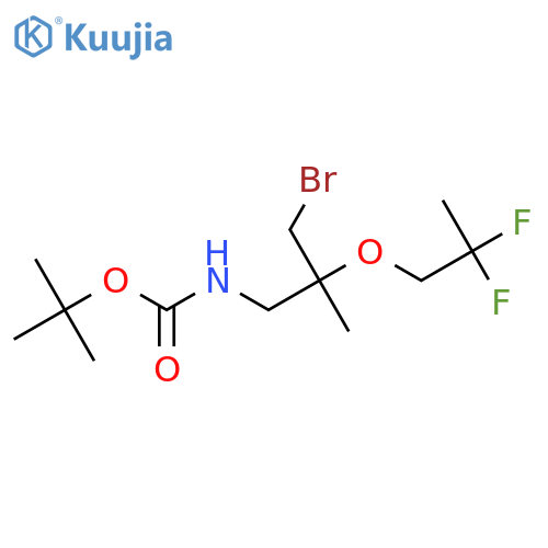tert-butyl N-3-bromo-2-(2,2-difluoropropoxy)-2-methylpropylcarbamate structure