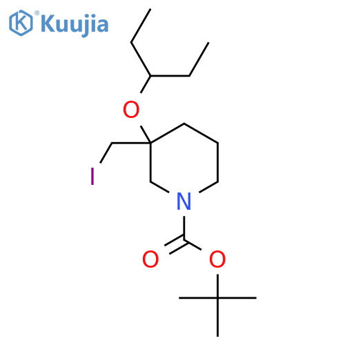 tert-butyl 3-(iodomethyl)-3-(pentan-3-yloxy)piperidine-1-carboxylate structure