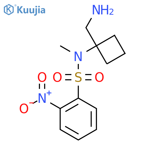 N-1-(aminomethyl)cyclobutyl-N-methyl-2-nitrobenzene-1-sulfonamide structure