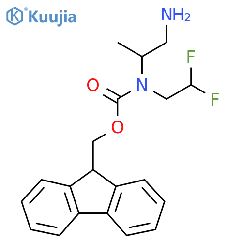 (9H-fluoren-9-yl)methyl N-(1-aminopropan-2-yl)-N-(2,2-difluoroethyl)carbamate structure