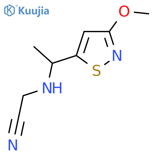 2-{1-(3-methoxy-1,2-thiazol-5-yl)ethylamino}acetonitrile structure