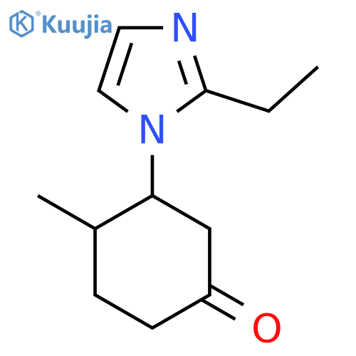 3-(2-ethyl-1H-imidazol-1-yl)-4-methylcyclohexan-1-one structure
