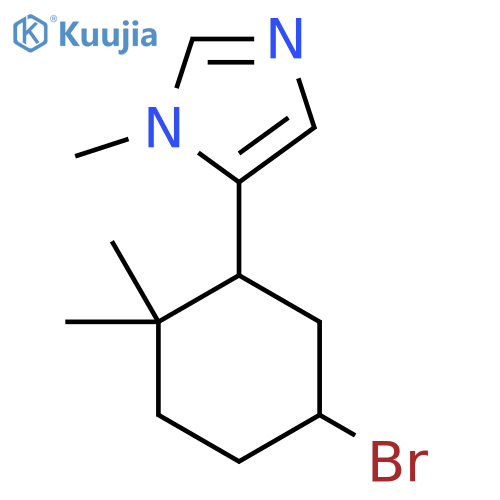 5-(5-bromo-2,2-dimethylcyclohexyl)-1-methyl-1H-imidazole structure