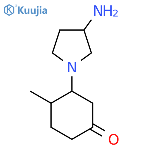 3-(3-Aminopyrrolidin-1-yl)-4-methylcyclohexan-1-one structure