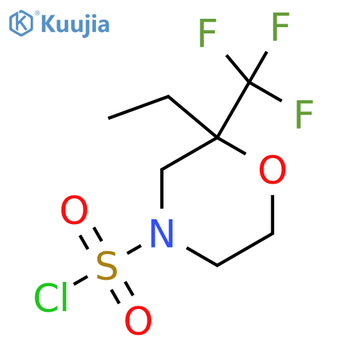 2-Ethyl-2-(trifluoromethyl)morpholine-4-sulfonyl chloride structure