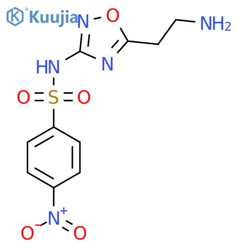 N-[5-(2-aminoethyl)-1,2,4-oxadiazol-3-yl]-4-nitrobenzene-1-sulfonamide structure