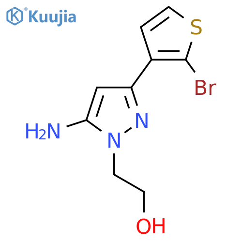 2-[5-amino-3-(2-bromothiophen-3-yl)-1H-pyrazol-1-yl]ethan-1-ol structure