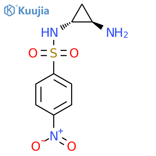 rac-N-(1R,2R)-2-aminocyclopropyl-4-nitrobenzene-1-sulfonamide structure